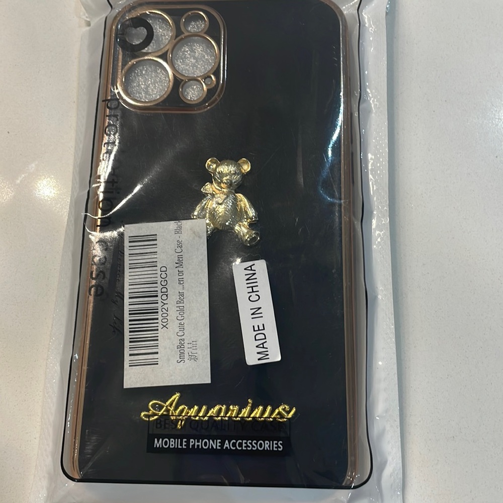 Iphone 13 Pro Phone Case Aquarius and Gold Bear